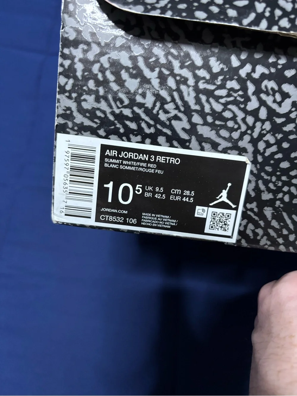 Jordan 3 Retro Cement Grey 2024 Size 10.5